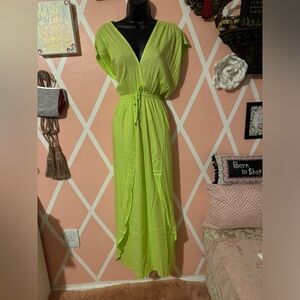 Elan Deep V Neck Cover up Maxi Dress